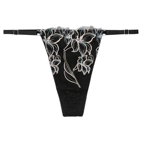 4/1新作!【Reinest】【永尾まりや着用】グラマラスビビッドブロッサムバック透け選べるショーツ[おそろいショーツ](ブラック/Tバック-M/ショーツM)