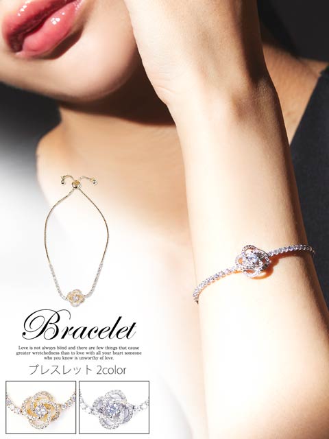 10/14再入荷! カメリアフラワービジューブレスレット