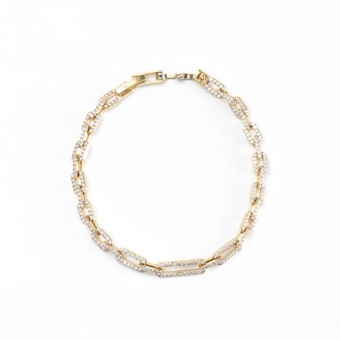 10/24新作!シャイニースクエアチェーンブレスレット[店内アクセ](ゴールド-フリーサイズ)