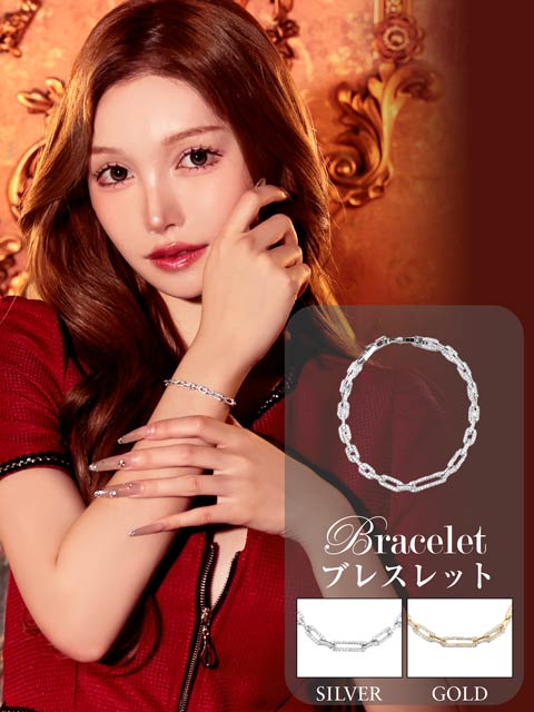 10/24新作!シャイニースクエアチェーンブレスレット[店内アクセ]