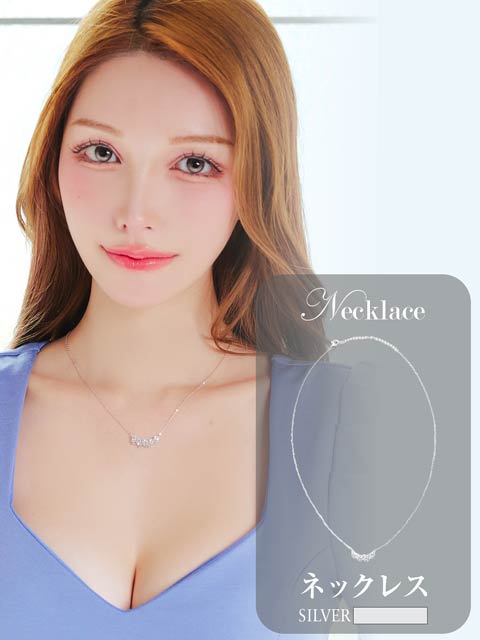 3/19新作!プチフラワービジューネックレス[店内アクセ]