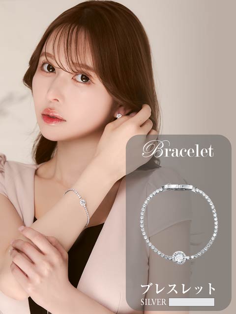 4/13新作!ラウンドワンポイントストーンブレスレット[店内アクセ]