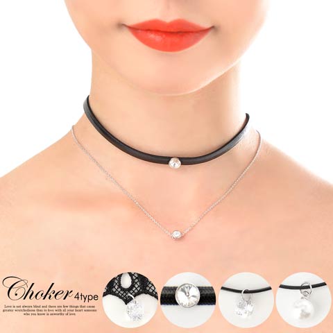 1粒モチーフ付きチョーカー[アクセサリー]