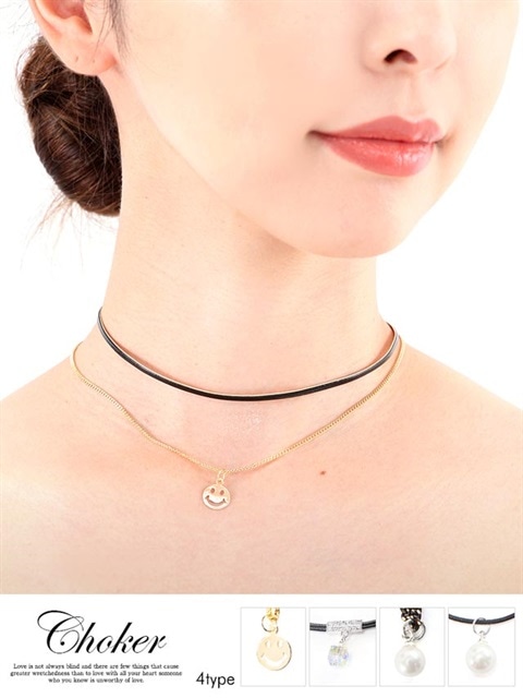 選べる4タイプ★チャーム付きチョーカー