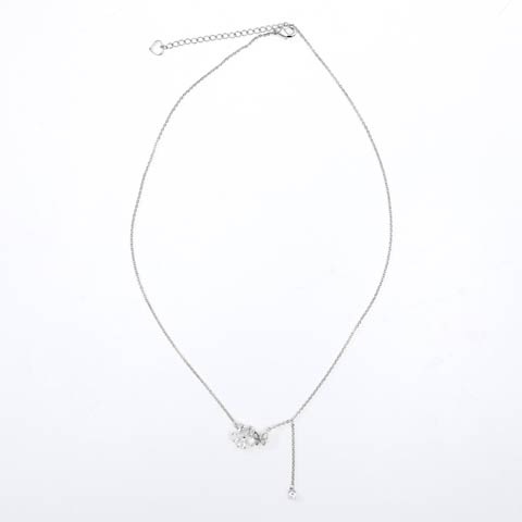 8/7再入荷!フローラルバタフライビジューネックレス(シルバー-ネックレス)