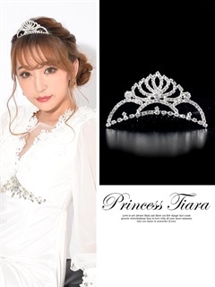 ビジュー付きハートモチーフティアラ［アクセサリー］