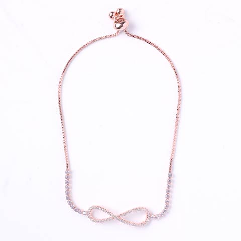 8/13新作!グリッタークロスラインブレスレット(ピンクゴールド-フリーサイズ)