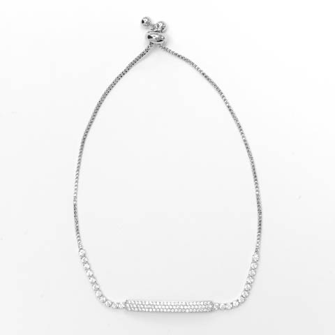 10/13新作!グリッタースクエアビジューブレスレット[店内アクセ](シルバー-フリーサイズ)