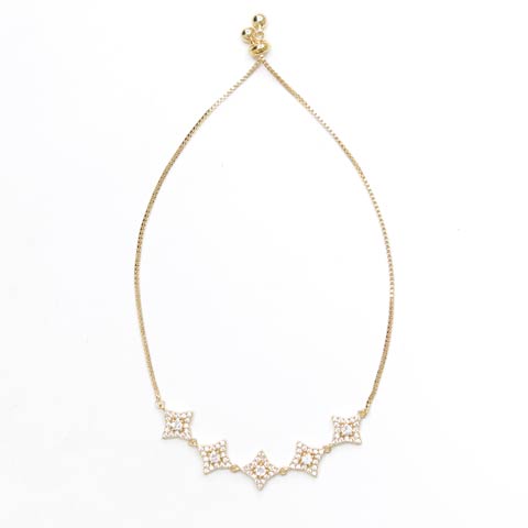 10/22新作!スターリングビジューブレスレット[店内アクセ](ゴールド-フリーサイズ)