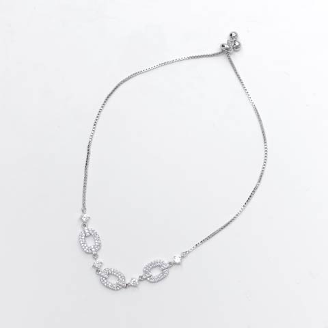 10/27新作!シャイニーサークルビジューブレスレット[店内アクセ](シルバー-フリーサイズ)