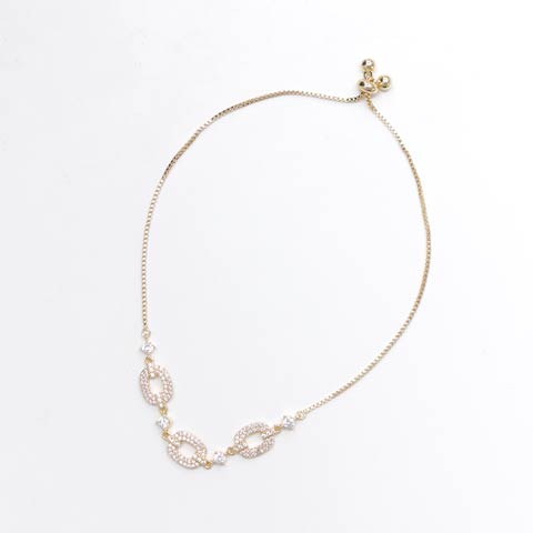 10/27新作!シャイニーサークルビジューブレスレット[店内アクセ](ゴールド-フリーサイズ)