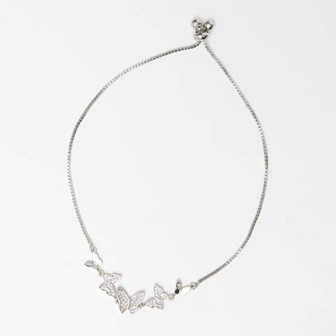 10/22新作!ビューティーバタフライブレスレット[店内アクセ](シルバー-フリーサイズ)