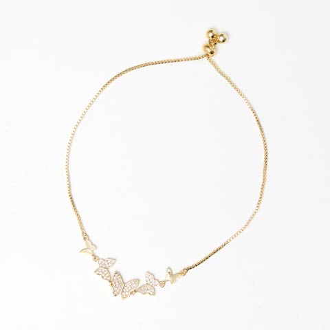 10/22新作!ビューティーバタフライブレスレット[店内アクセ](ゴールド-フリーサイズ)
