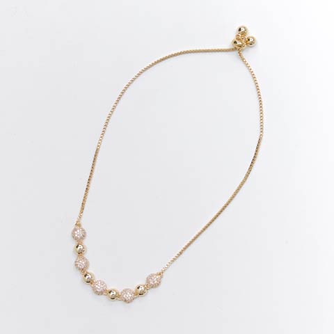 10/27新作!グリッターストーンラインブレスレット[店内アクセ](ゴールド-フリーサイズ)