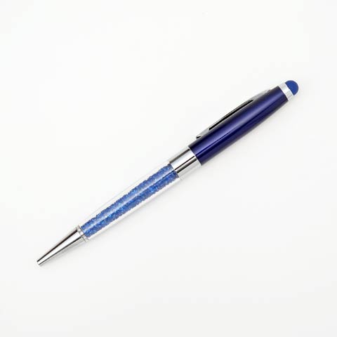 [全5色]キラキラストーン繰り出し式ボールペン(ブルー)