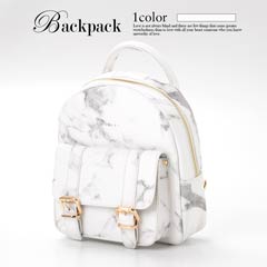 ロゴ入りマーブル柄バックパック[dazzycloset]
