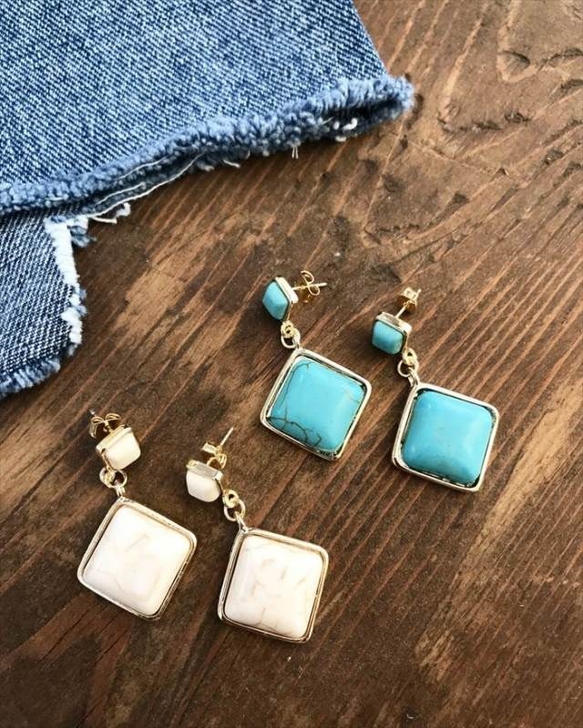 [#girl]スクエアターコイズピアス