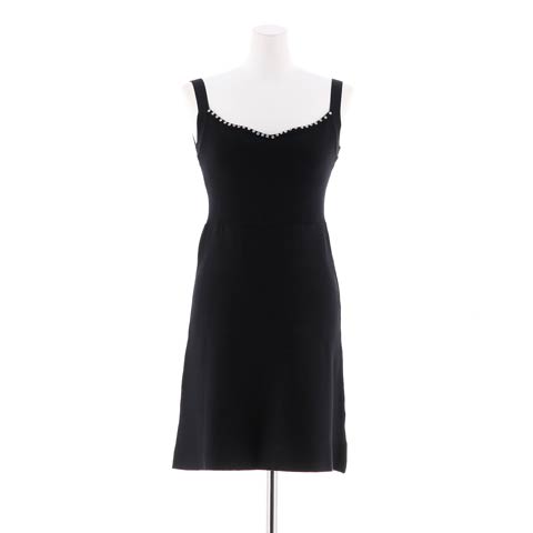 キャミソールビジューAラインニットワンピース[カジュアル/dazzy closet](ブラック-フリーサイズ)