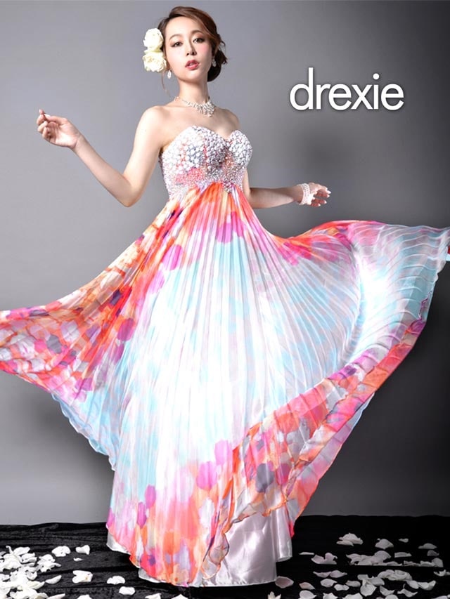 drexie♡花びらビジューロングドレス-