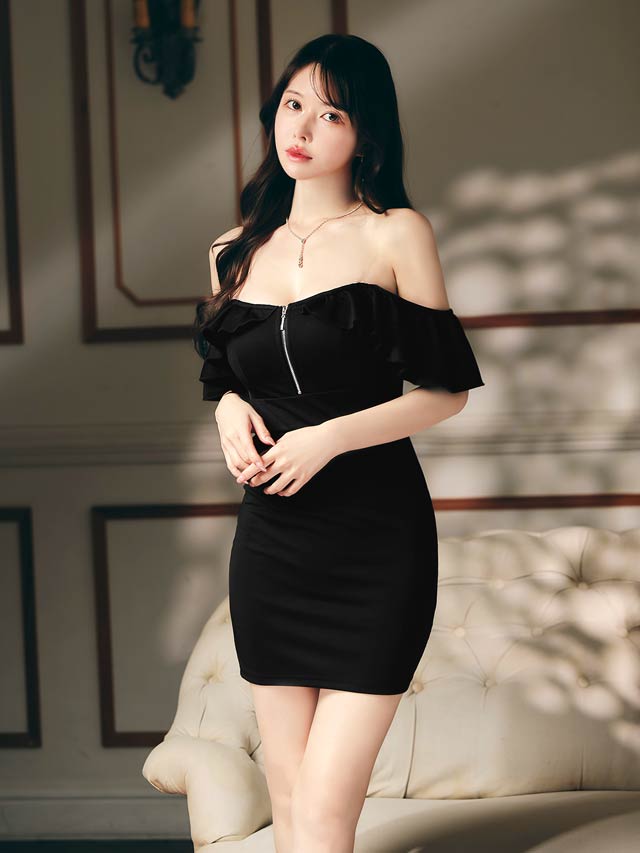 大人可愛い♡モノトーンミニドレス くびれ強調タイトデザイン 3色 レース ひらひら 大人かわいい ゴージャス ミニドレス