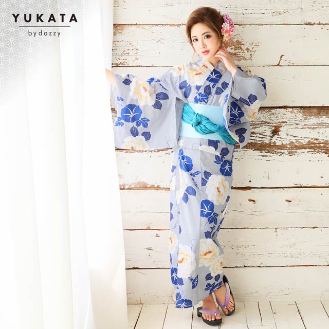 3点SET]牡丹朝顔柄浴衣【2019年新作/YUKATA by dazzy】の通販は