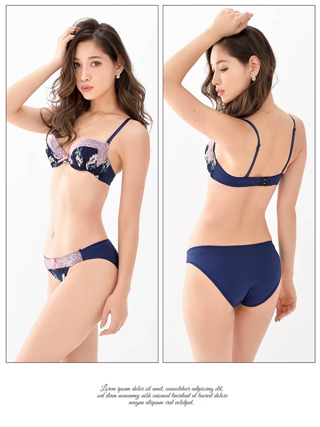 レトロフラワーシフォンブラジャー&ショーツの通販はdazzystore