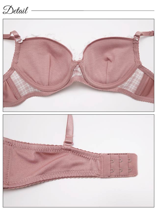 スウィートラブリーチェックブラジャー&フルバックショーツ[プチプラ