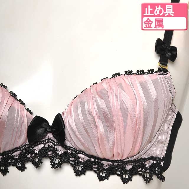 ≪緊急SALE!!≫ラメ入りシフォン×レースブラジャー&ショーツ