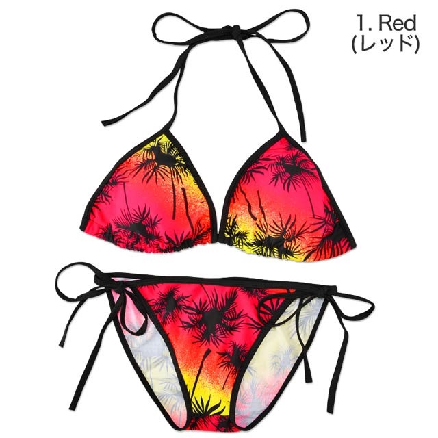 2015水着】パームツリー柄グラデーションビキニ上下2点セットの通販は