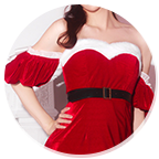 へそ出しタイトサンタコスプレ