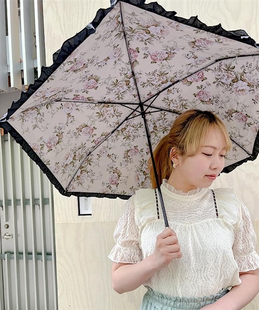 ローズ柄晴雨兼用折傘【THANKS価格】