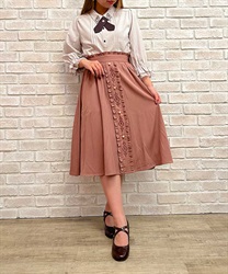 フレームローズ刺繍スカート(ピンク-F)