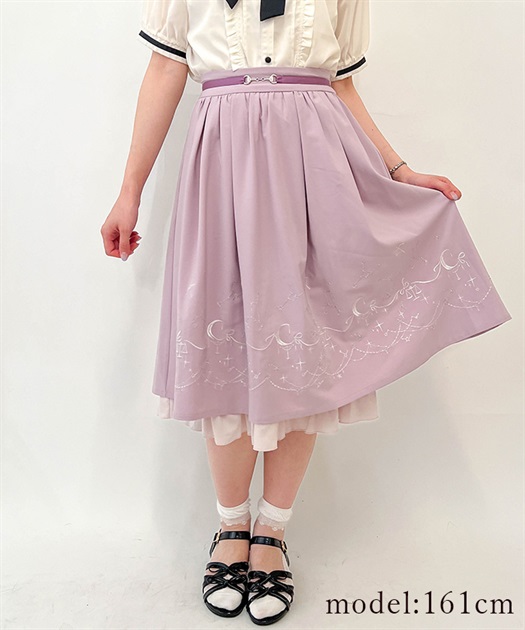 星座刺繍ビットデザインスカート | outlet | axes femme online shop