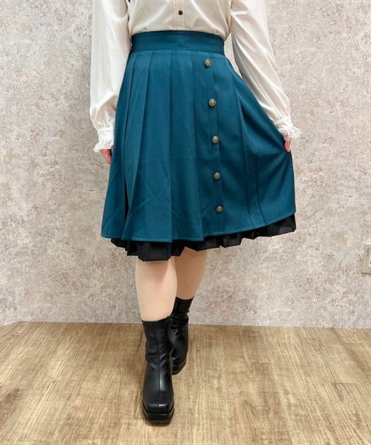 サスペンダー付プリーツスカート | レディース服・レディース 