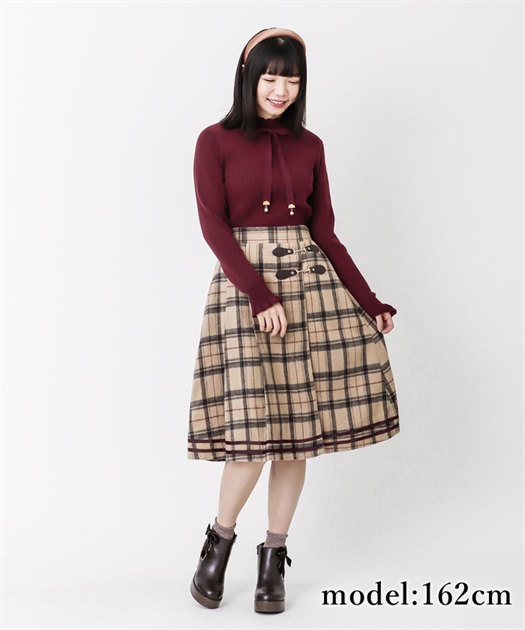 Outlet シャギーチェックスカート Outlet Axes Femme Online Shop