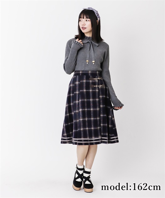 Outlet シャギーチェックスカート Outlet Axes Femme Online Shop