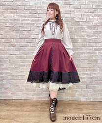 薔薇刺繍バイカラースカート | レディース服・レディースファッション
