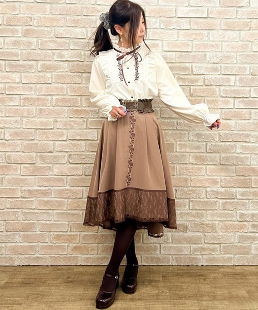 薔薇刺繍バイカラースカート | 衣料 | axes femme online shop