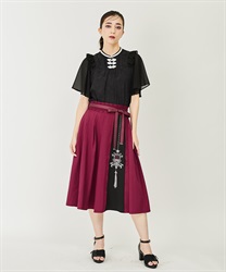 チャイナ風刺繍スカート(赤-F)