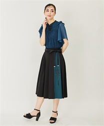 チャイナ風刺繍スカート(黒-F)