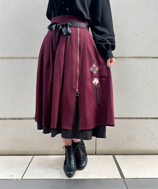 チャイナ刺繍ジップ付スカート | axes femme | axes femme online shop