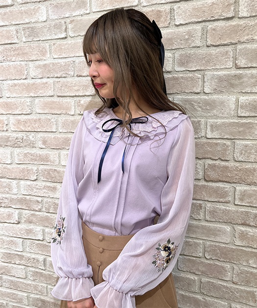 パンジー刺繍カットプルオーバー | outlet | axes femme online shop