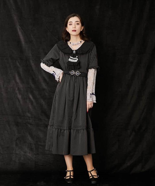 ジャボブローチ付ワンピース | レディース服・レディースファッション 