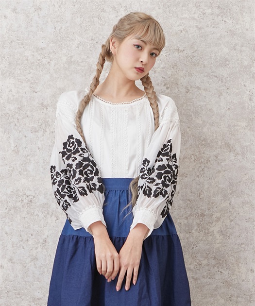 バルーン袖レースブラウス | outlet | axes femme online shop