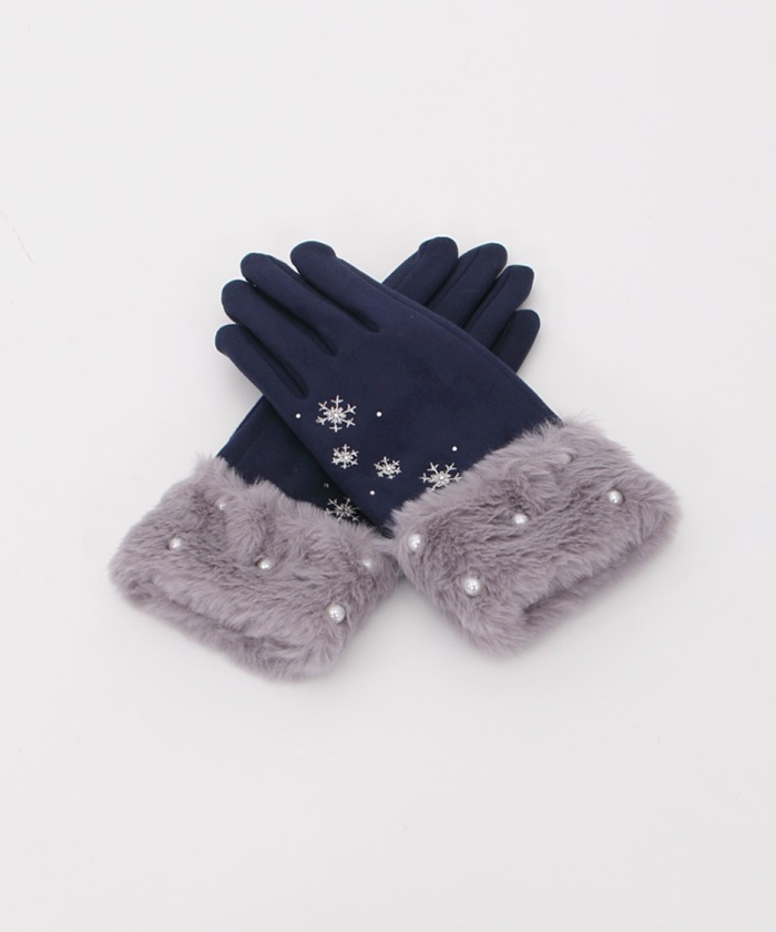 雪の結晶柄刺繍手袋 | outlet | axes femme online shop