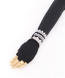 巾着付ブレスデザインＵＶ手袋【タイムセール対象商品】(黒-F)