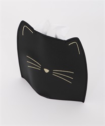 猫ティッシュケース(黒-Ｍ)