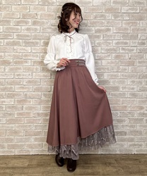 【OUTLET】【web価格】裾レースハイウエストスカート