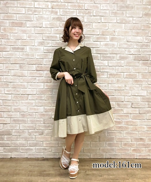 Outlet バイカラーシャツワンピース Outlet Axes Femme Online Shop