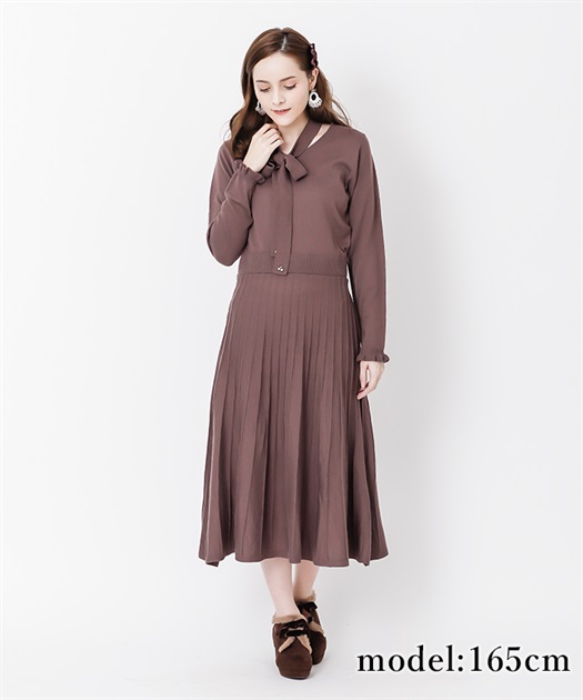 Outlet ボータイニットワンピース Outlet Axes Femme Online Shop